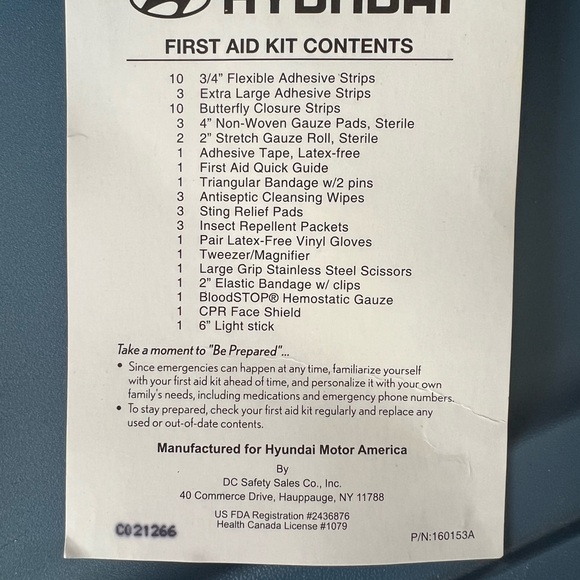 Genuine Factory Hyundai Medical First Aid Kit Brand New- sealed - Picture 3 of 5